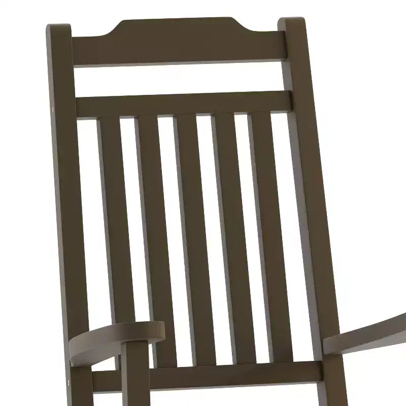 Emma et Oliver, ensemble de 2 fauteuils à bascule en polyrésine d'extérieur toutes saisons, imitation bois pour véranda et patio