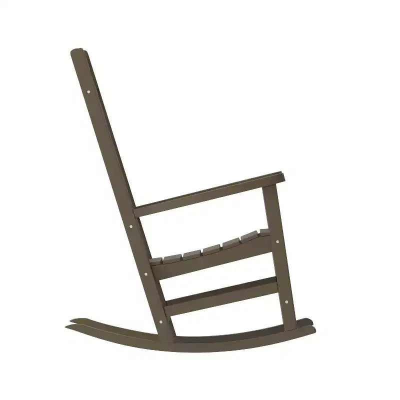 Emma et Oliver, ensemble de 2 fauteuils à bascule en polyrésine d'extérieur toutes saisons, imitation bois pour véranda et patio