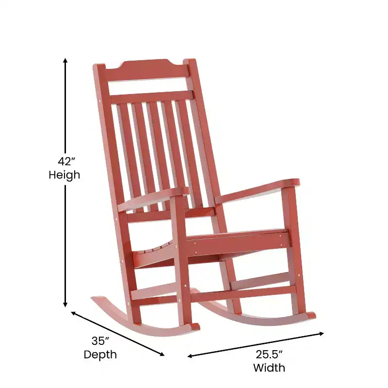 Emma et Oliver, ensemble de 2 fauteuils à bascule en polyrésine d'extérieur toutes saisons, imitation bois pour véranda et patio