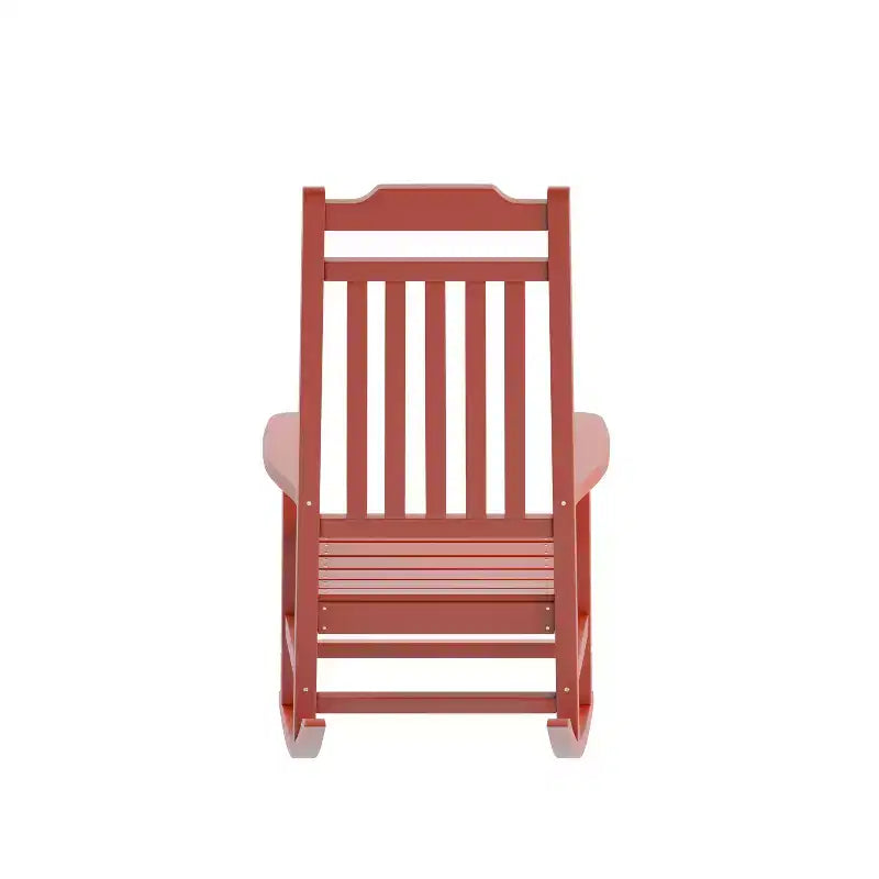 Emma et Oliver, ensemble de 2 fauteuils à bascule en polyrésine d'extérieur toutes saisons, imitation bois pour véranda et patio
