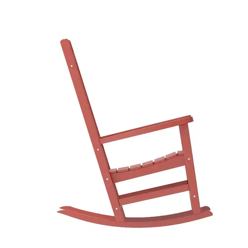Emma et Oliver, ensemble de 2 fauteuils à bascule en polyrésine d'extérieur toutes saisons, imitation bois pour véranda et patio