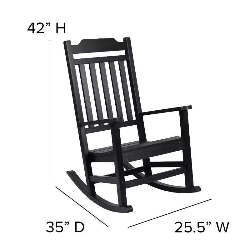 Emma et Oliver, ensemble de 2 fauteuils à bascule en polyrésine d'extérieur toutes saisons, imitation bois pour véranda et patio