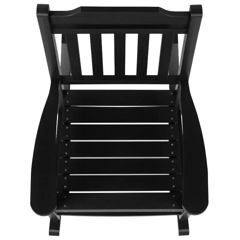 Emma et Oliver, ensemble de 2 fauteuils à bascule en polyrésine d'extérieur toutes saisons, imitation bois pour véranda et patio