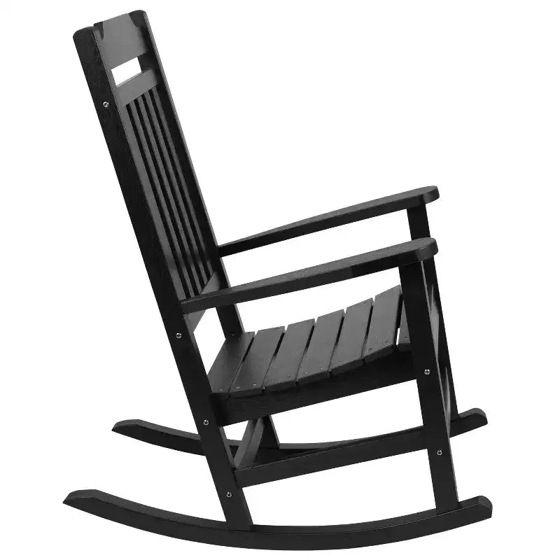 Emma et Oliver, ensemble de 2 fauteuils à bascule en polyrésine d'extérieur toutes saisons, imitation bois pour véranda et patio