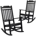 Emma et Oliver, ensemble de 2 fauteuils à bascule en polyrésine d'extérieur toutes saisons, imitation bois pour véranda et patio