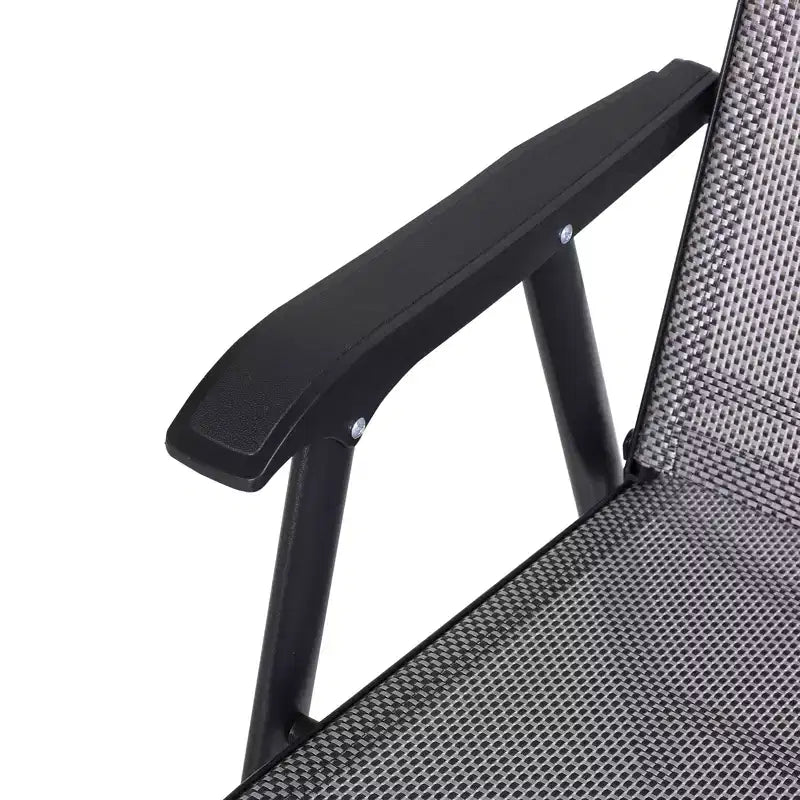 Outsunny Lot de 2 chaises pliantes d'extérieur empilables et portables pour terrasse, jardin, camping et voyage