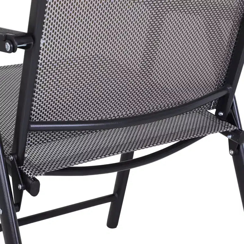 Outsunny Lot de 2 chaises pliantes d'extérieur empilables et portables pour terrasse, jardin, camping et voyage