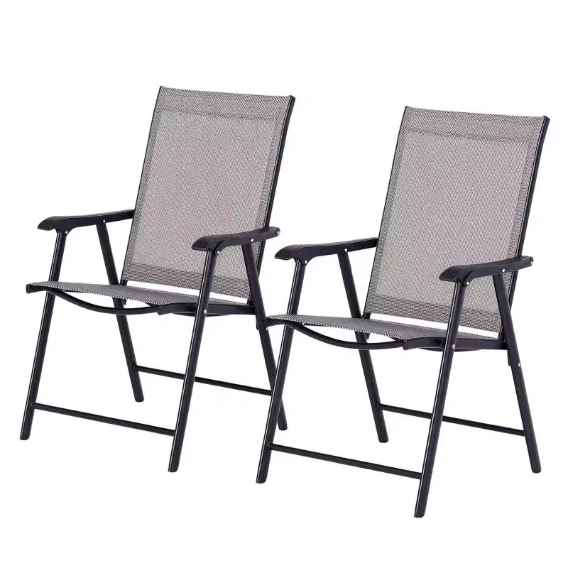 Outsunny Lot de 2 chaises pliantes d'extérieur empilables et portables pour terrasse, jardin, camping et voyage