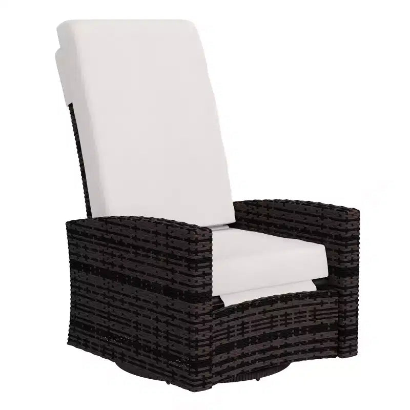 Fauteuil inclinable en rotin synthétique Outsunny avec pivotement à 360°, coussin moelleux, chaise longue pour patio, jardin, cour arrière