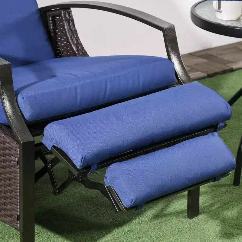 Chaise longue inclinable Outsunny en rotin tressé à la main, tout temps, pour patio, extérieur, jardin, bord de piscine