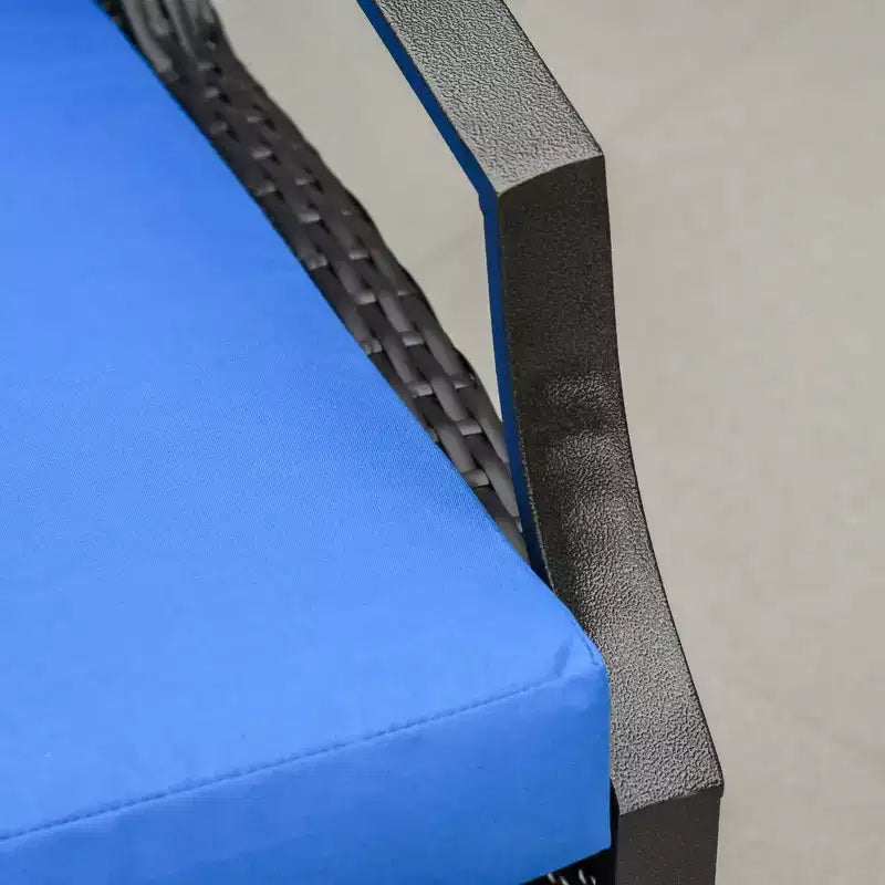 Chaise longue inclinable Outsunny en rotin tressé à la main, tout temps, pour patio, extérieur, jardin, bord de piscine