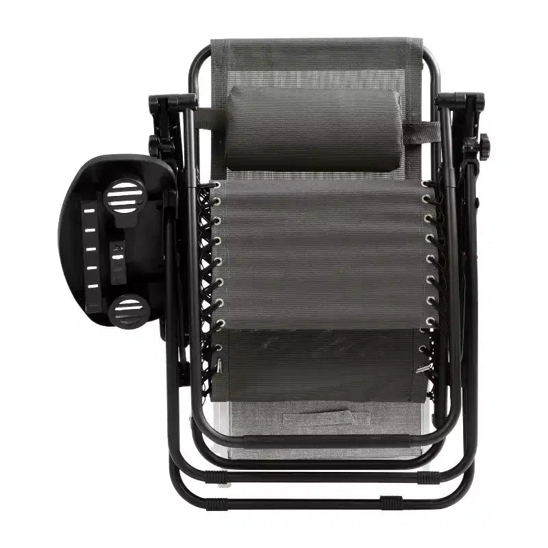Fauteuil inclinable zéro gravité pliable et réglable en maille Flash Furniture avec oreiller et plateau porte-gobelet, lot de 2