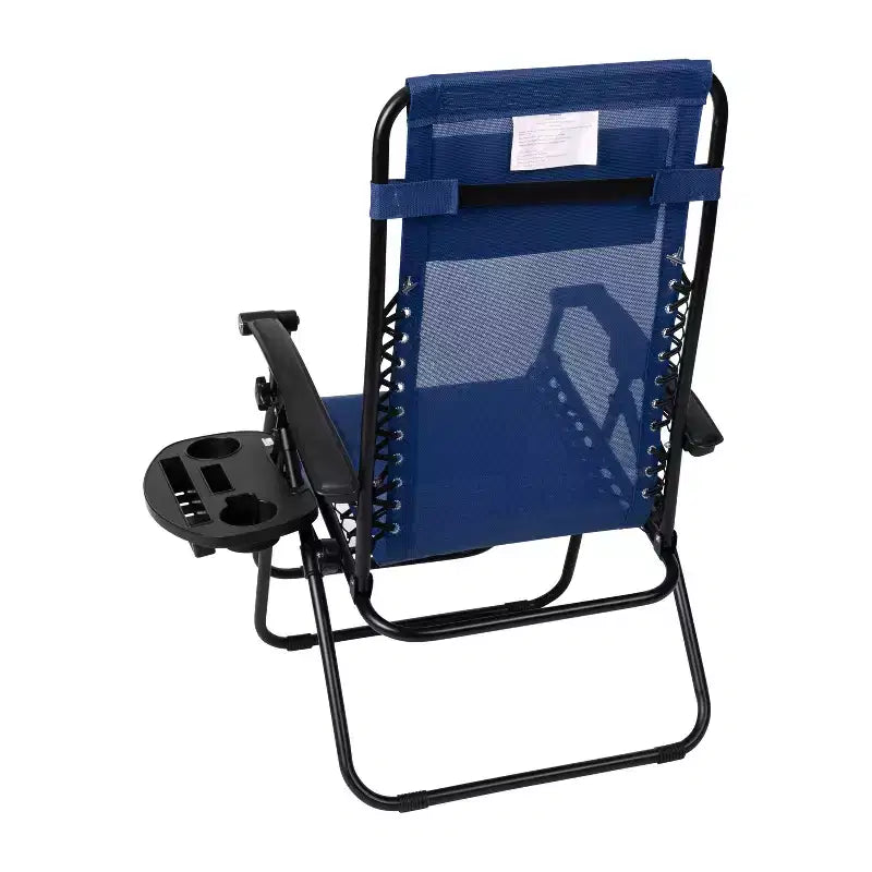 Fauteuil inclinable zéro gravité pliable et réglable en maille Flash Furniture avec oreiller et plateau porte-gobelet, lot de 2