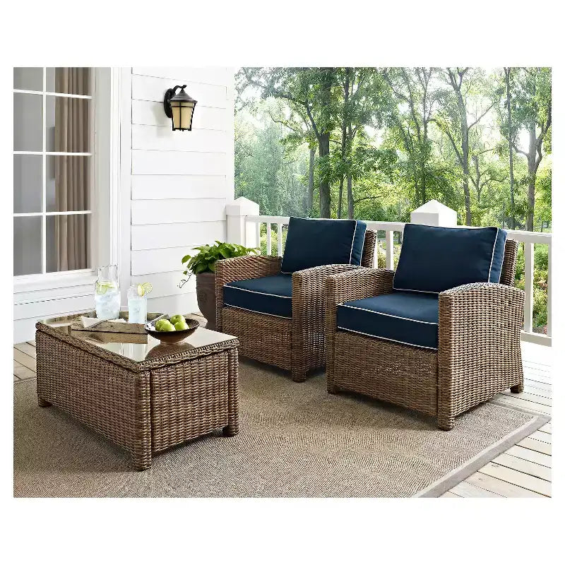 Ensemble de 2 fauteuils d'extérieur en osier Bradenton – Crosley