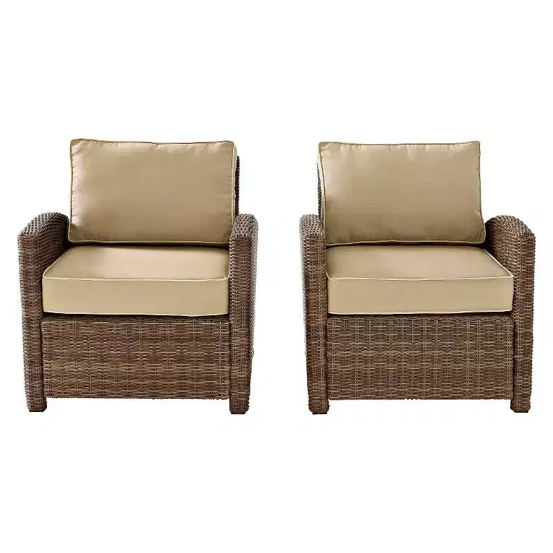Ensemble de 2 fauteuils d'extérieur en osier Bradenton – Crosley