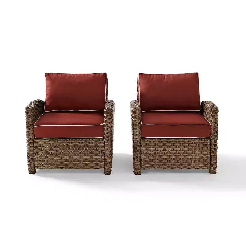 Ensemble de 2 fauteuils d'extérieur en osier Bradenton – Crosley