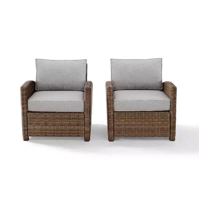 Ensemble de 2 fauteuils d'extérieur en osier Bradenton – Crosley