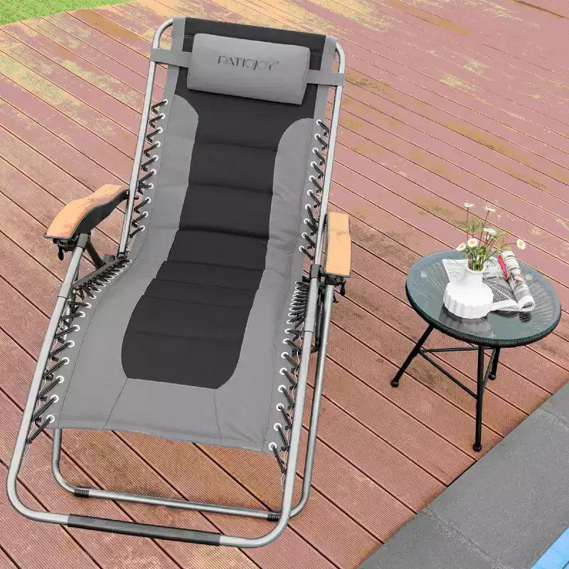 Costway Chaise longue zéro gravité rembourrée surdimensionnée pliable réglable