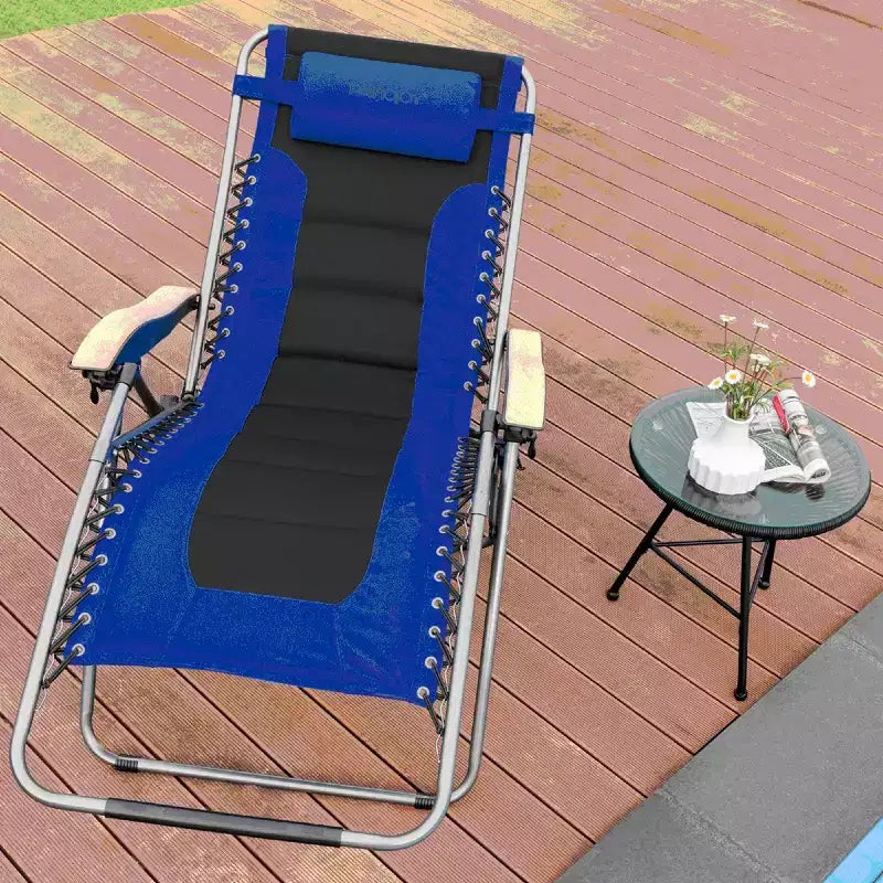 Costway Chaise longue zéro gravité rembourrée surdimensionnée pliable réglable
