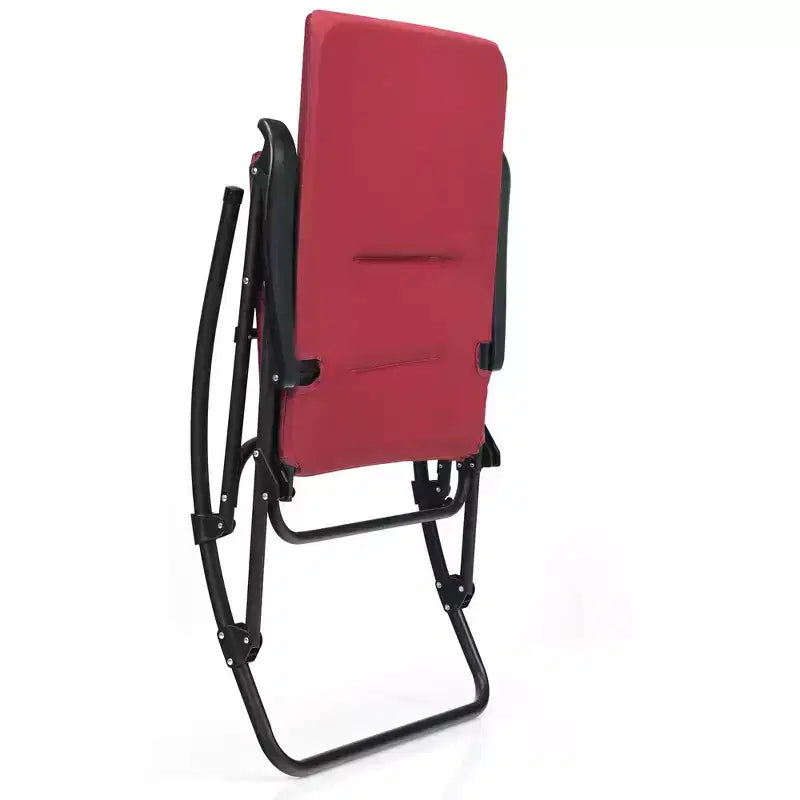 Lot de 2 fauteuils à bascule pliants rembourrés Costway pour patio, jardin, camping, rouge/bleu