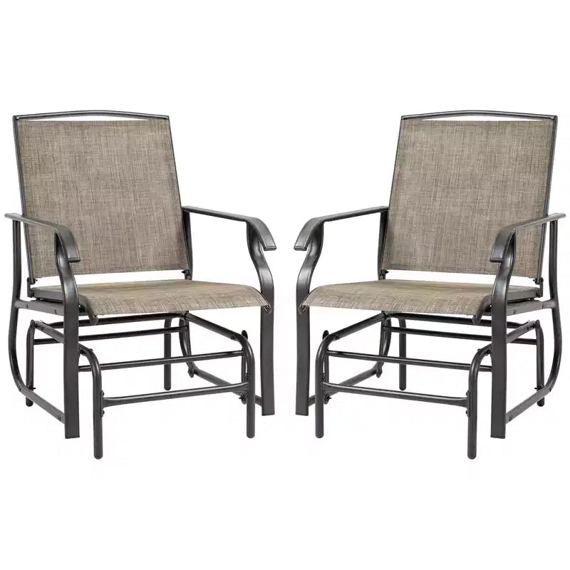 Outsunny Balancelle 2 places pour l'extérieur avec tissu en maille respirant, cadre en acier pour jardin, arrière-cour, patio, marron/kaki foncé