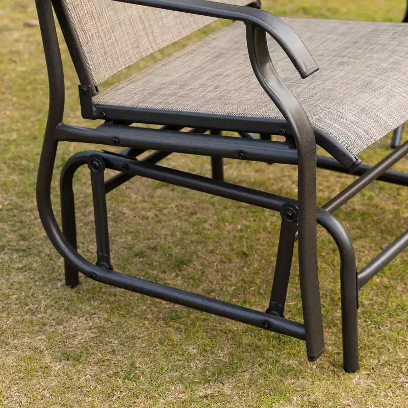 Outsunny Balancelle 2 places pour l'extérieur avec tissu en maille respirant, cadre en acier pour jardin, arrière-cour, patio, marron/kaki foncé