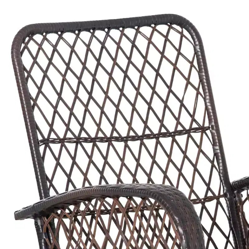 Fauteuil à bascule d'extérieur en osier Outsunny, fauteuil à bascule inclinable en rotin PE pour terrasse avec coussin moelleux, pour jardin, cour arrière, porche