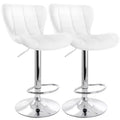Elama 2 Piece Adjustable Faux Leather Bar Stool Set