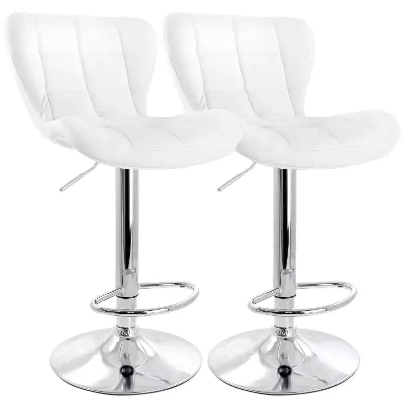 Elama 2 Piece Adjustable Faux Leather Bar Stool Set