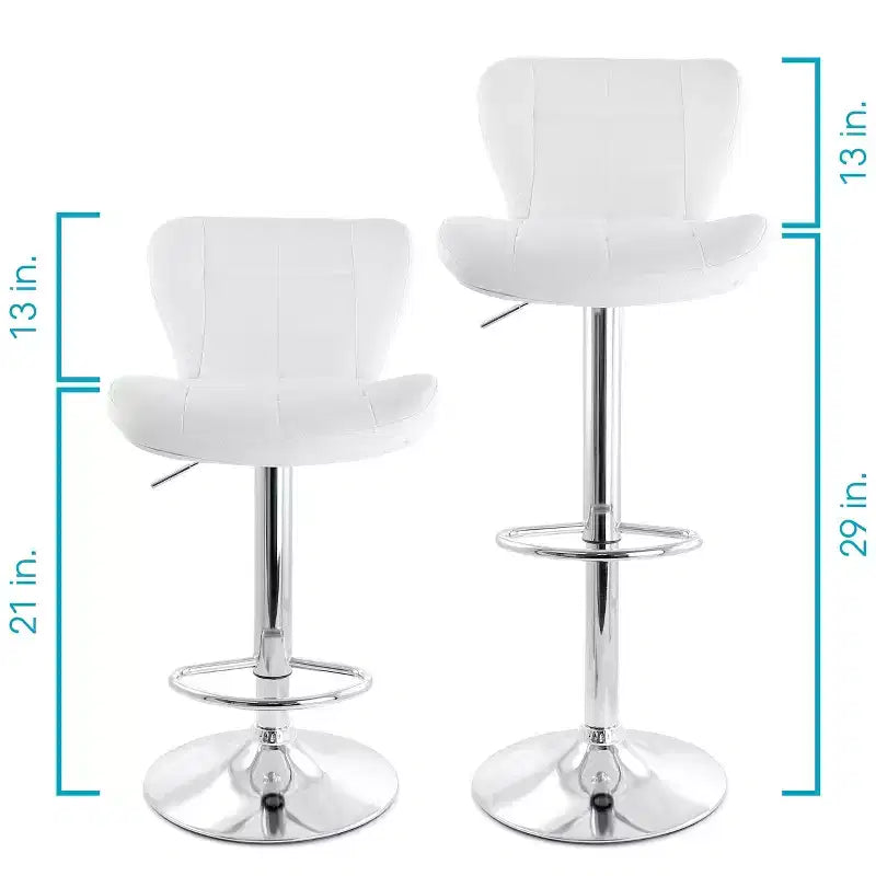 Lot de 2 tabourets de bar réglables en similicuir Elama