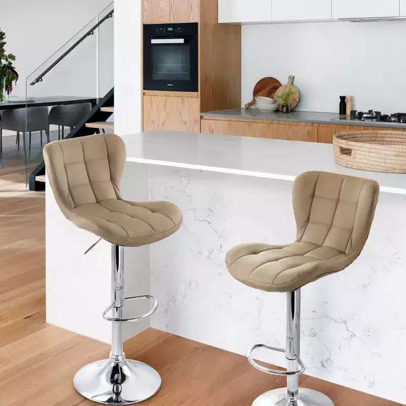 Lot de 2 tabourets de bar réglables en similicuir Elama