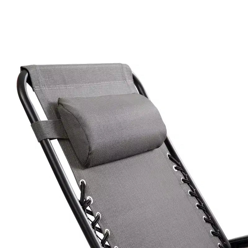 Merrick Lane Lot de 2 chaises pliantes rembourrées en filet Zero Gravity avec oreiller amovible et porte-gobelet