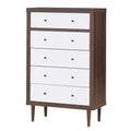 Costway 5 Drawer Dresser Wood Chest of Drawers Storage Freestanding Cabinet Organizer