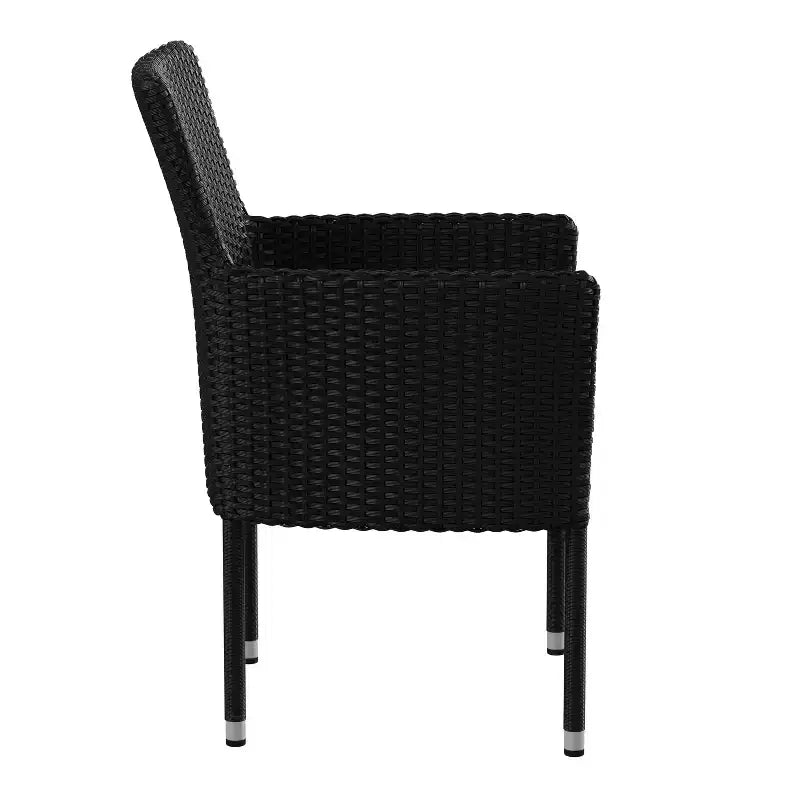 Flash Furniture Maxim, fauteuils de patio modernes en osier pour terrasse ou jardin, cadres et coussins résistants à la décoloration et aux intempéries
