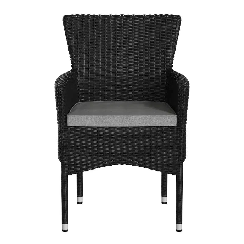 Flash Furniture Maxim, fauteuils de patio modernes en osier pour terrasse ou jardin, cadres et coussins résistants à la décoloration et aux intempéries