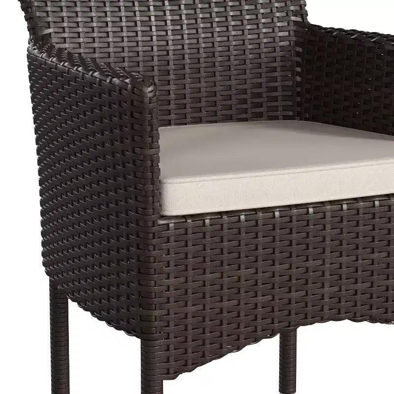 Flash Furniture Maxim, fauteuils de patio modernes en osier pour terrasse ou jardin, cadres et coussins résistants à la décoloration et aux intempéries