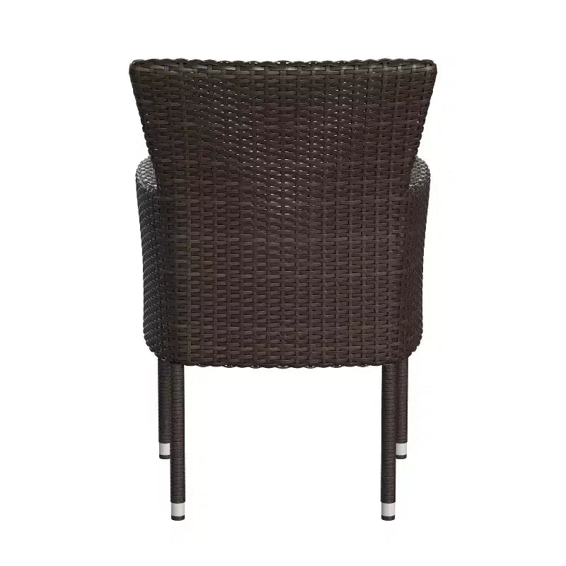 Flash Furniture Maxim, fauteuils de patio modernes en osier pour terrasse ou jardin, cadres et coussins résistants à la décoloration et aux intempéries