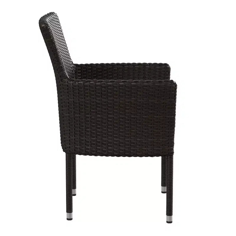 Flash Furniture Maxim, fauteuils de patio modernes en osier pour terrasse ou jardin, cadres et coussins résistants à la décoloration et aux intempéries