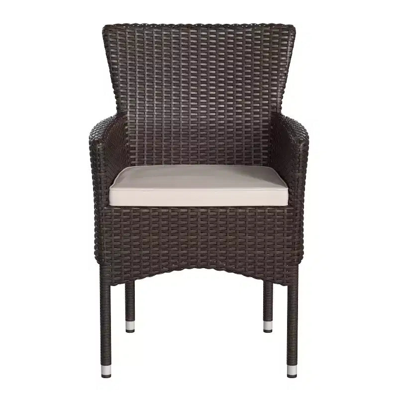 Flash Furniture Maxim, fauteuils de patio modernes en osier pour terrasse ou jardin, cadres et coussins résistants à la décoloration et aux intempéries