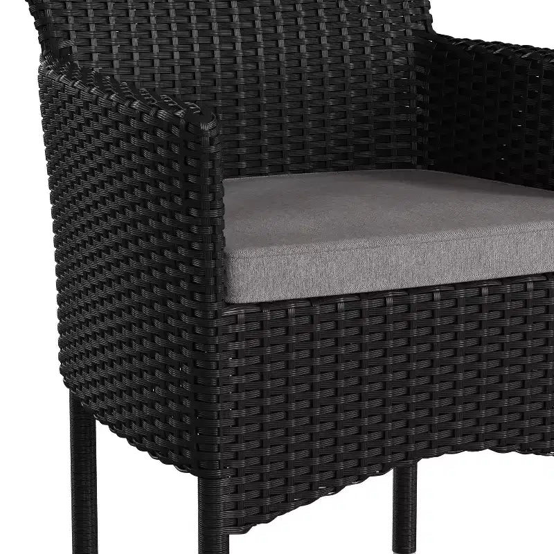 Flash Furniture Maxim, fauteuils de patio modernes en osier pour terrasse ou jardin, cadres et coussins résistants à la décoloration et aux intempéries