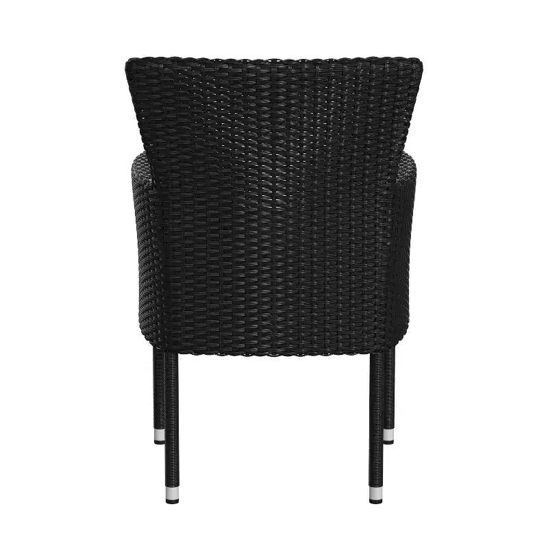 Flash Furniture Maxim, fauteuils de patio modernes en osier pour terrasse ou jardin, cadres et coussins résistants à la décoloration et aux intempéries
