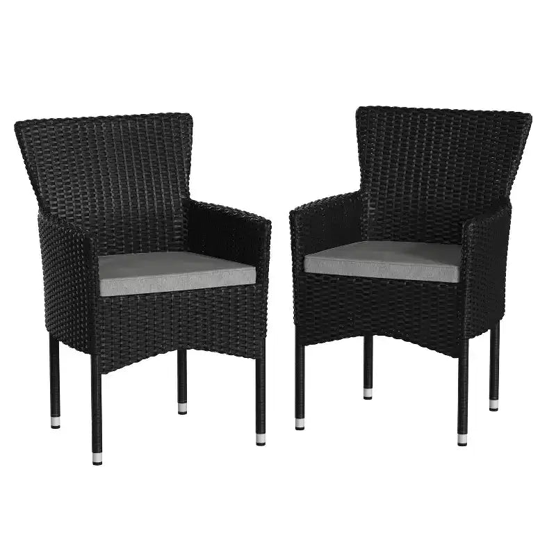 Flash Furniture Maxim, fauteuils de patio modernes en osier pour terrasse ou jardin, cadres et coussins résistants à la décoloration et aux intempéries
