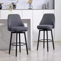 HOMCOM Extra Tall Bar Stools Set of 2, Modern 360 Swivel Barstools, Dining Room Chairs with Steel Legs and Footrest, Dark gray
