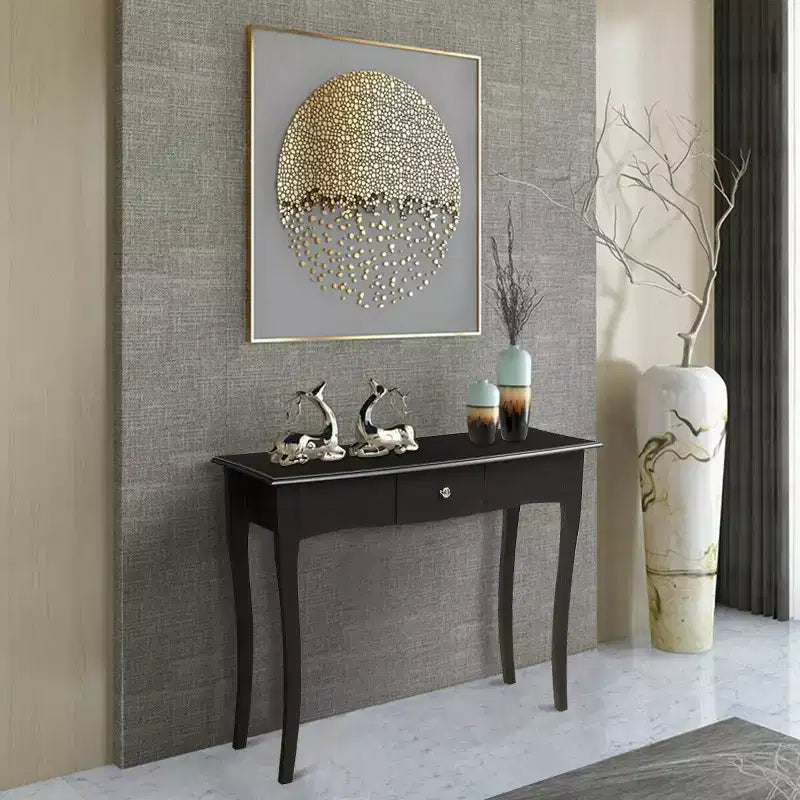Costway Table Console en Bois Meuble d'Entrée Couloir Canapé d'Appoint Tiroir de Rangement Noir