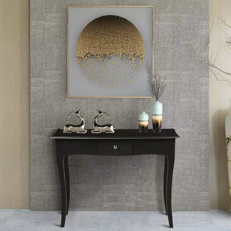 Costway Table Console en Bois Meuble d'Entrée Couloir Canapé d'Appoint Tiroir de Rangement Noir