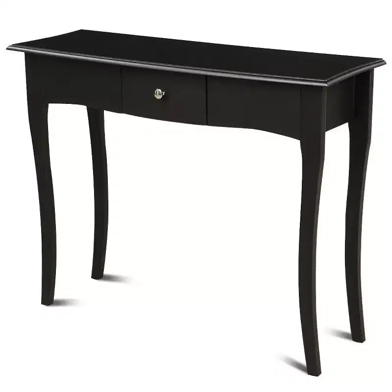 Costway Table Console en Bois Meuble d'Entrée Couloir Canapé d'Appoint Tiroir de Rangement Noir