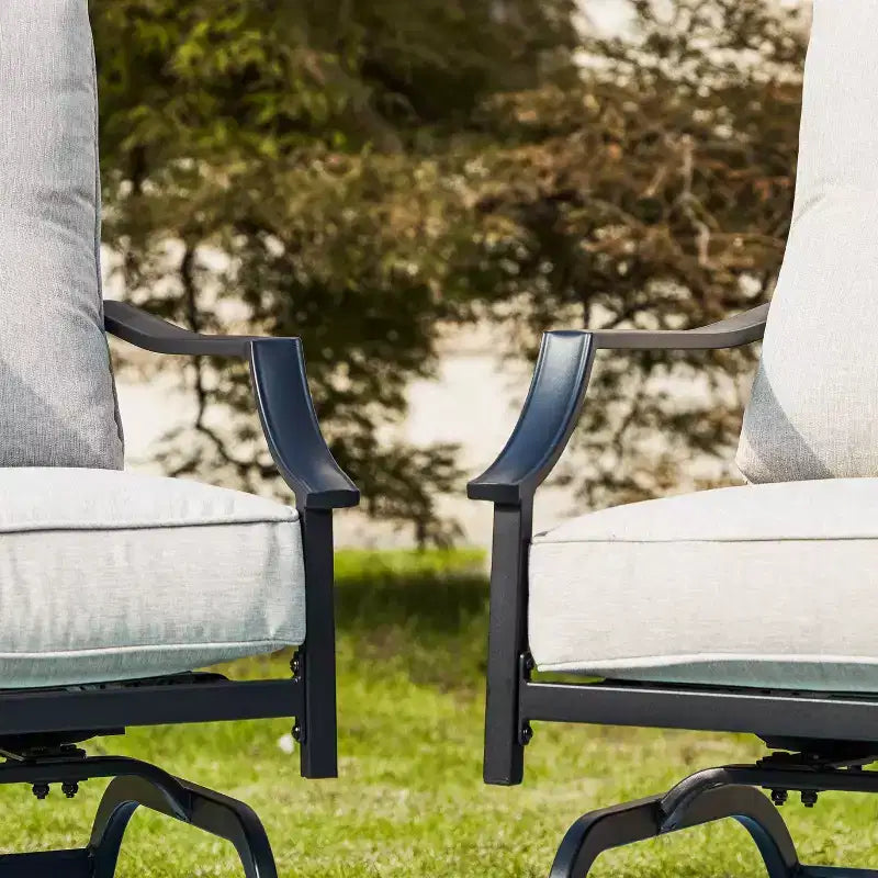 Lot de 2 chaises d'appoint de patio en acier - Lokatse