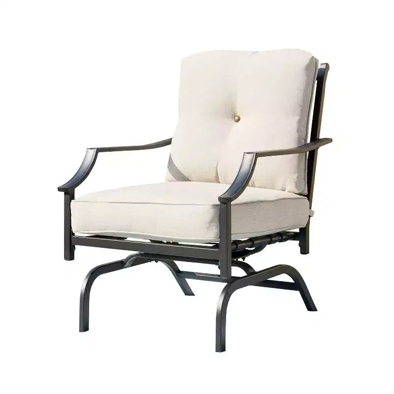 Lot de 2 chaises d'appoint de patio en acier - Lokatse
