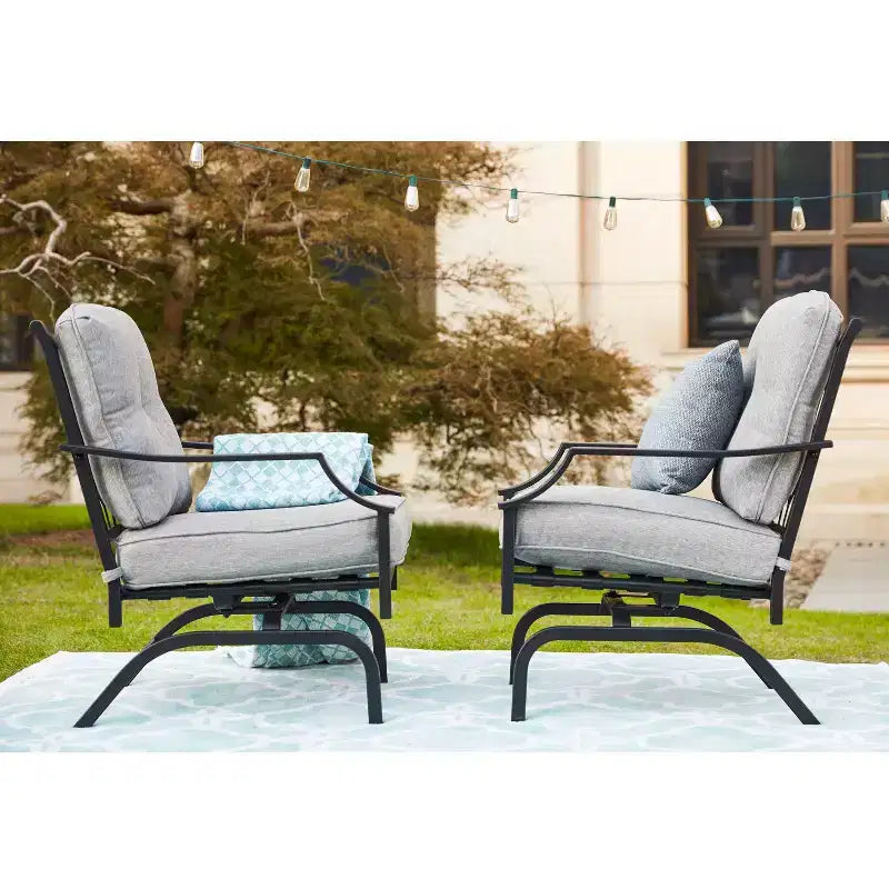 Lot de 2 chaises d'appoint de patio en acier - Lokatse