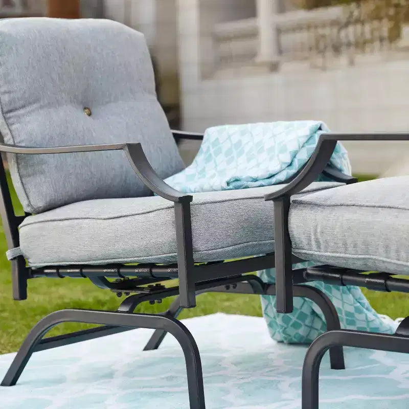 Lot de 2 chaises d'appoint de patio en acier - Lokatse